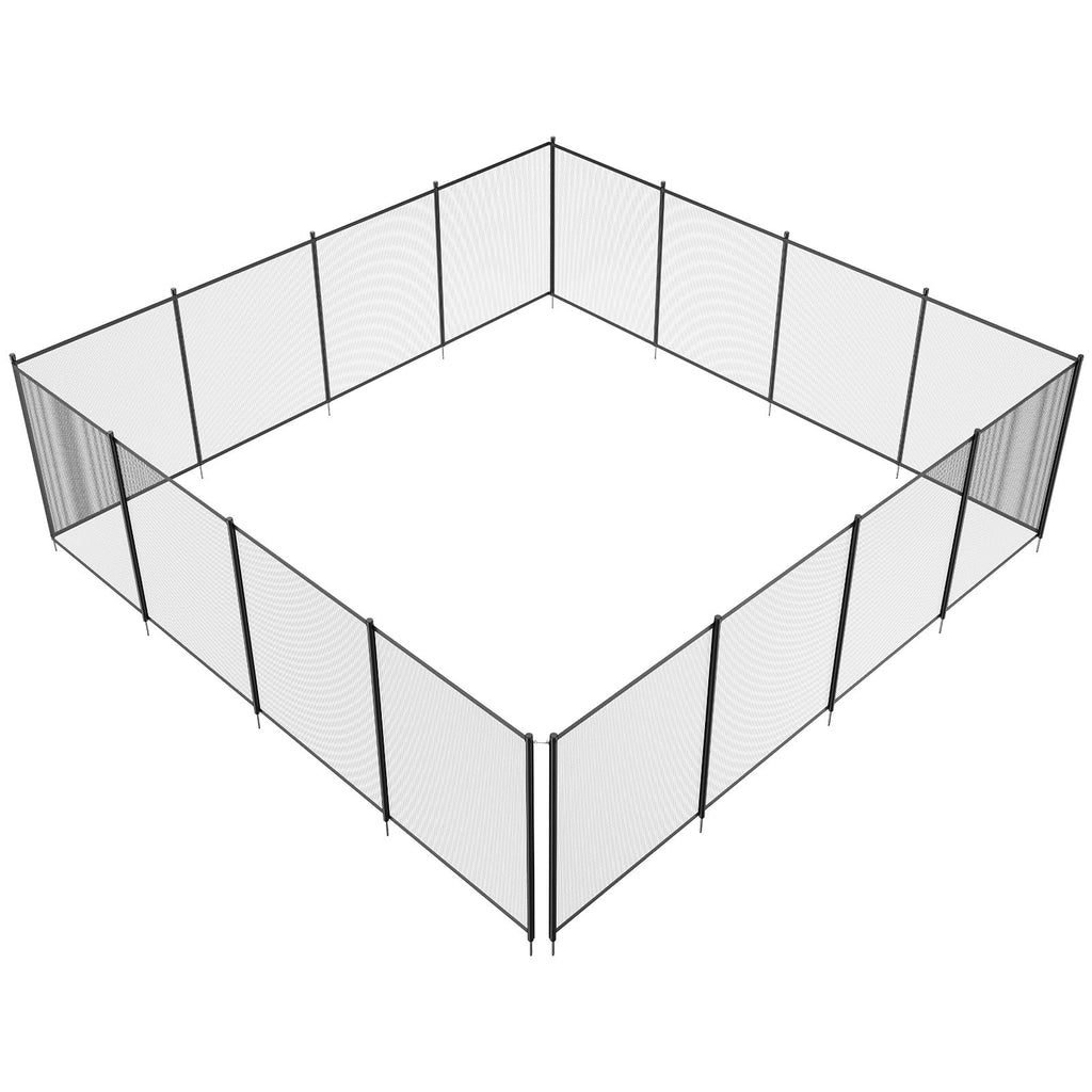 VEVOR Pool Fence, 4 x 48 FT Pool Fences for Inground Pools, Removable Pool Fencing, Easy DIY Installation Swimming Pool Fence, 340gms Teslin PVC Pool Fence Mesh Protects Kids and Pets