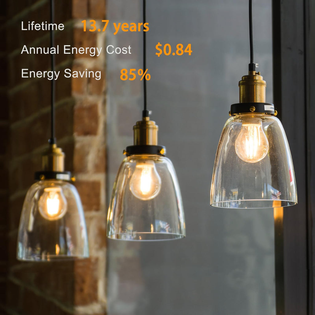 TJOY 6 Pack A19 Vintage LED Edison Bulbs, Dimmable Light Bulb 50W Equivalent, High Brightness 2700K Warm White, 5W E26 Standard Base, 470Lumens, CRI80+, Clear Glass Filament Bulb for Home, Farmhouse