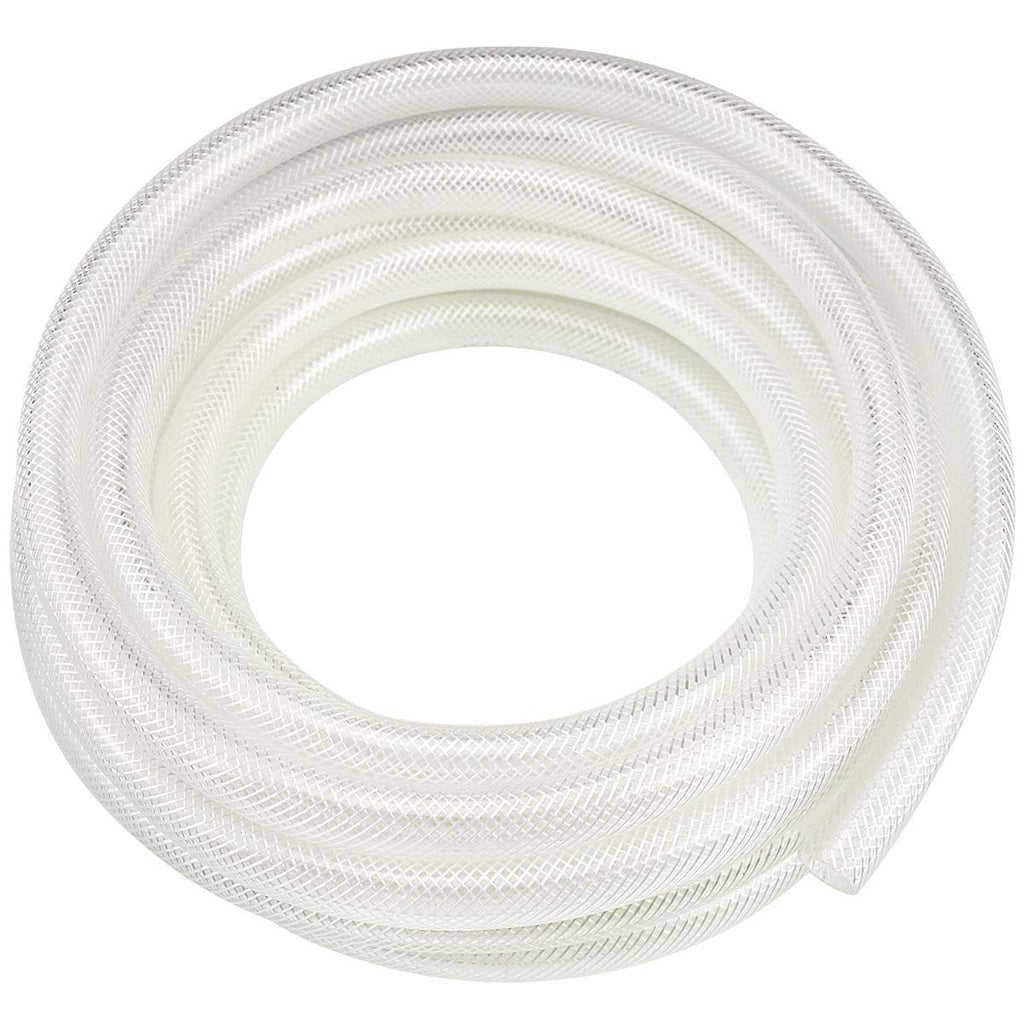1-1/2" ID x 5 Ft High Pressure Braided Clear PVC Vinyl Tubing Flexible Vinyl Tube, Heavy Duty Reinforced Hose Tubing, BPA Free and Non Toxic