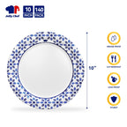 JOLLY CHEF 10 inch 140 Pack Disposable Paper Plates