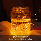 Ineximun 24 Pack LED Fairy Lights Battery Operated 7Ft 20Led Warm White Mini String Lights Waterproof Christmas Lights for Mason Jars Bedroom DIY Party Wedding Christmas Decor
