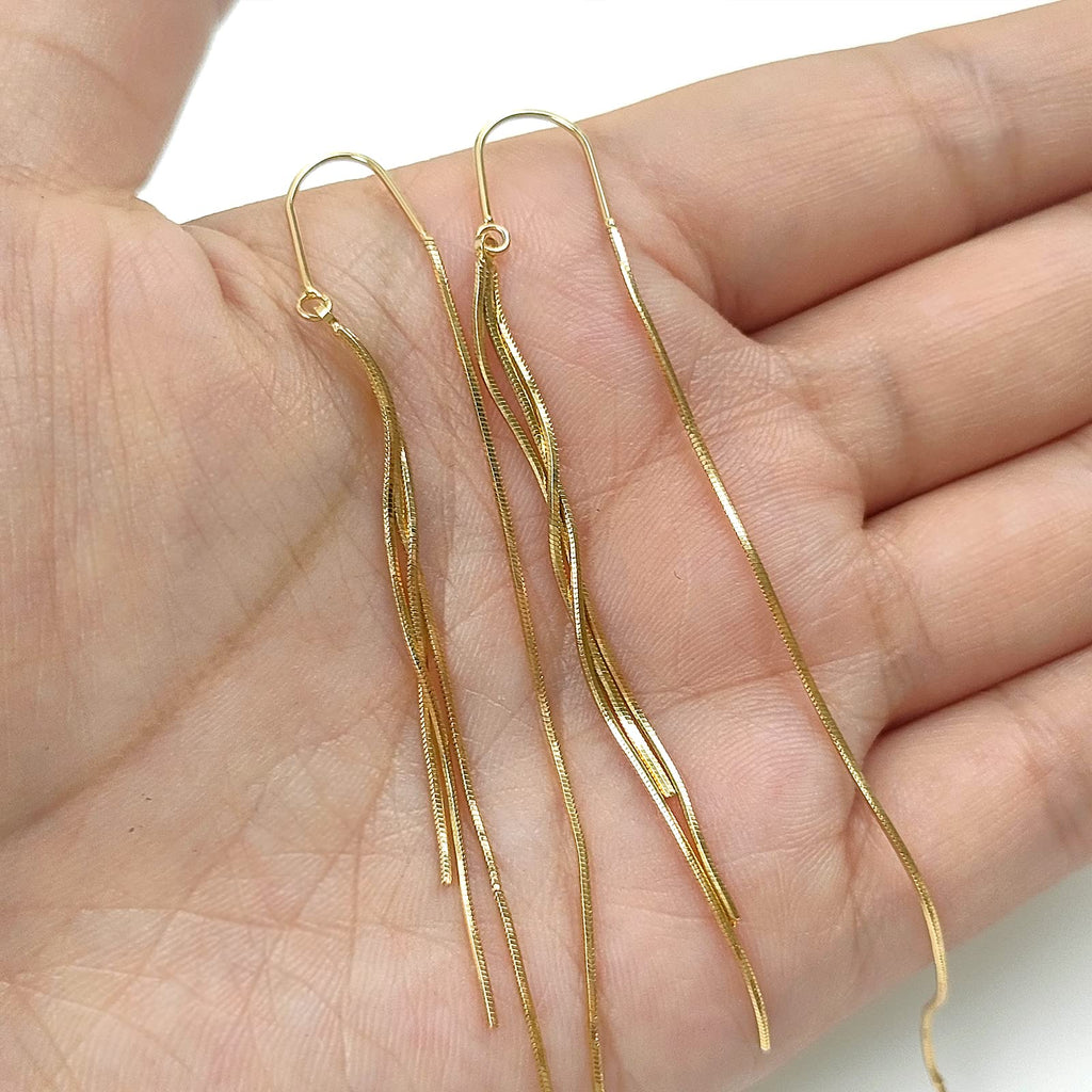 JA.S.JR Threader Dangle Earrings Long Tassel Earrings Gold Earrings for Women