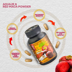 Amazon Andes Aguaje with Red Maca Capsules 1000mg - Buriti Fruit Plus Maca Roja Superfood Blend - 120 Vegetarian Caps - Peruvian Beta Carotene - Non-GMO Vegan Gluten Free Plant Based