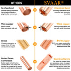 SVAAR 560 PCS 26-6 AWG Non-Insulated Butt Connectors Crimp Repair Butt Splices Kit, Uninsulated Butt Splice Connectors for 26 to 6 Gauge Wire, Heavy Duty Pure Copper Seamless Barrel Butt Terminals