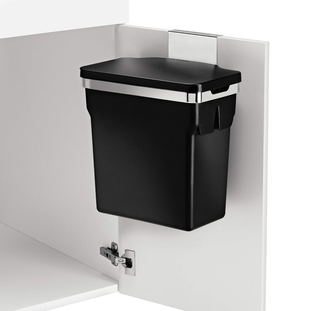 simplehuman 10 Liter / 2.6 Gallon In-Cabinet Trash Can Heavy-Duty Steel Frame, Black