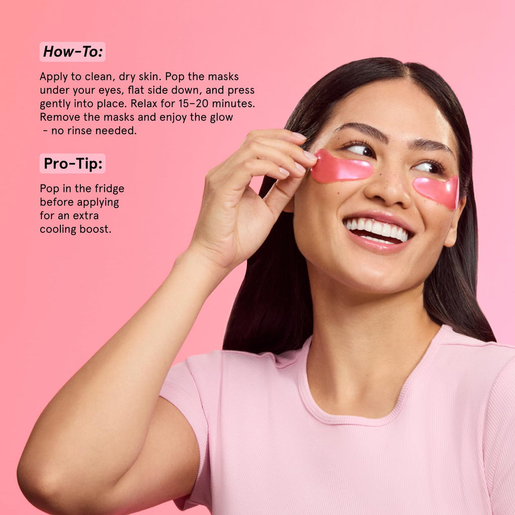 grace & stella Award Winning Moisturizing Under Eye Masks (24 Pairs, Pink)