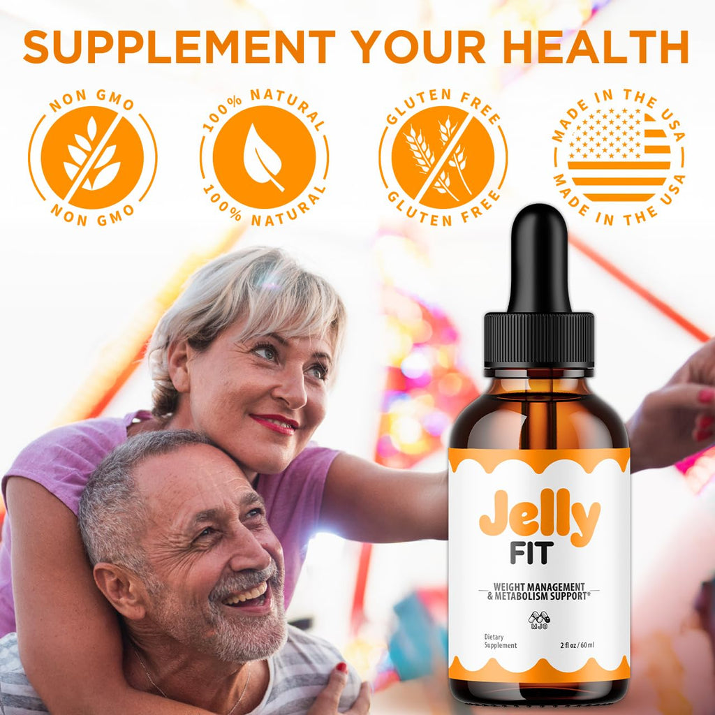 (2 Pack) Jelly Fit Drops, Official JellyFit Drops with All Natural Ingredients, Advanced Jelly Fit Health & Wellness Supplement, JellyFit Maximum Strength Active Lifestyle Multivitamin (60 Servings)