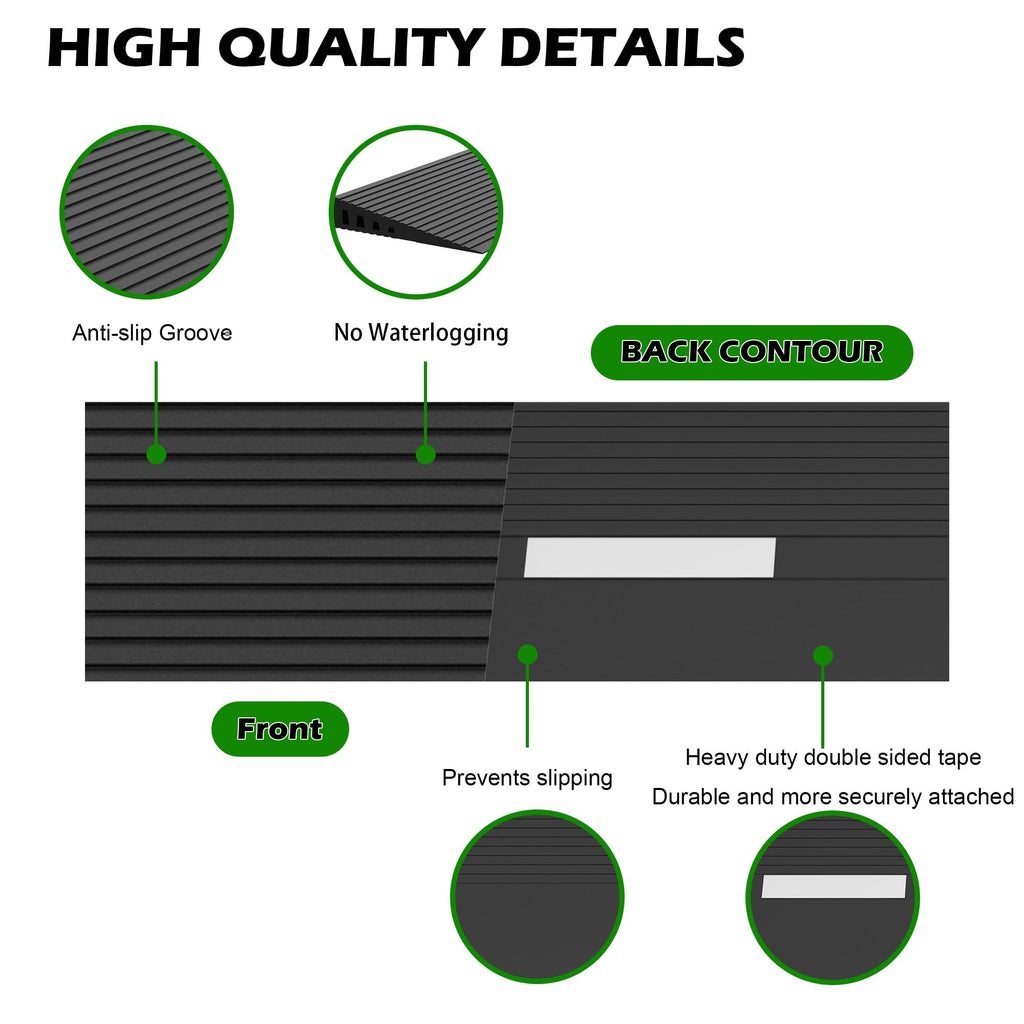 1" Rise Threshold Ramps for Doorways, 2000 Lbs Load Capacity, 35.5" Wide Natural Rubber Power Wheelchair Ramp is Adjustable and Cuttable for Doorways, Curb, Sweeper, Power Scooters, Bathroom