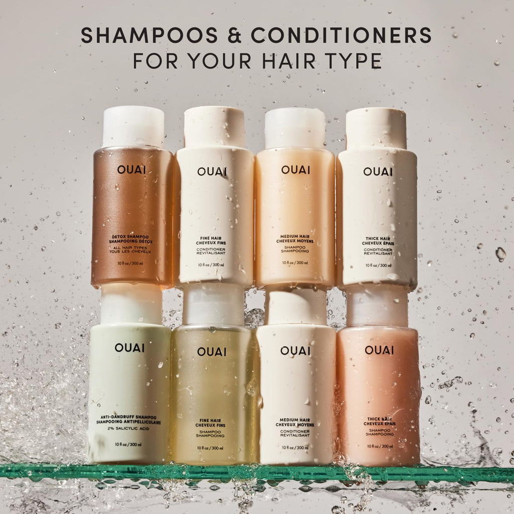 OUAI Fine Hair Conditioner Refill - Volumizing Conditioner Made with Keratin, Biotin and Chia Seed Oil - Adds Softness, Bounce and Volume - Free from Parabens, Sulfates, and Phthalates - 946ml