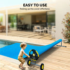 VINGLI Pool Cover Reel Set Pool Solar Cover Reel for Inground Swimming Pool, Aluminum Solar Swimming Inground Cover Blanket Reel (Upgrade) (21 Feet)