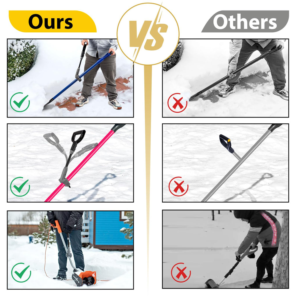 Universal Shovel Handle Extension, Ergonomic Attachment for Gardening Tool