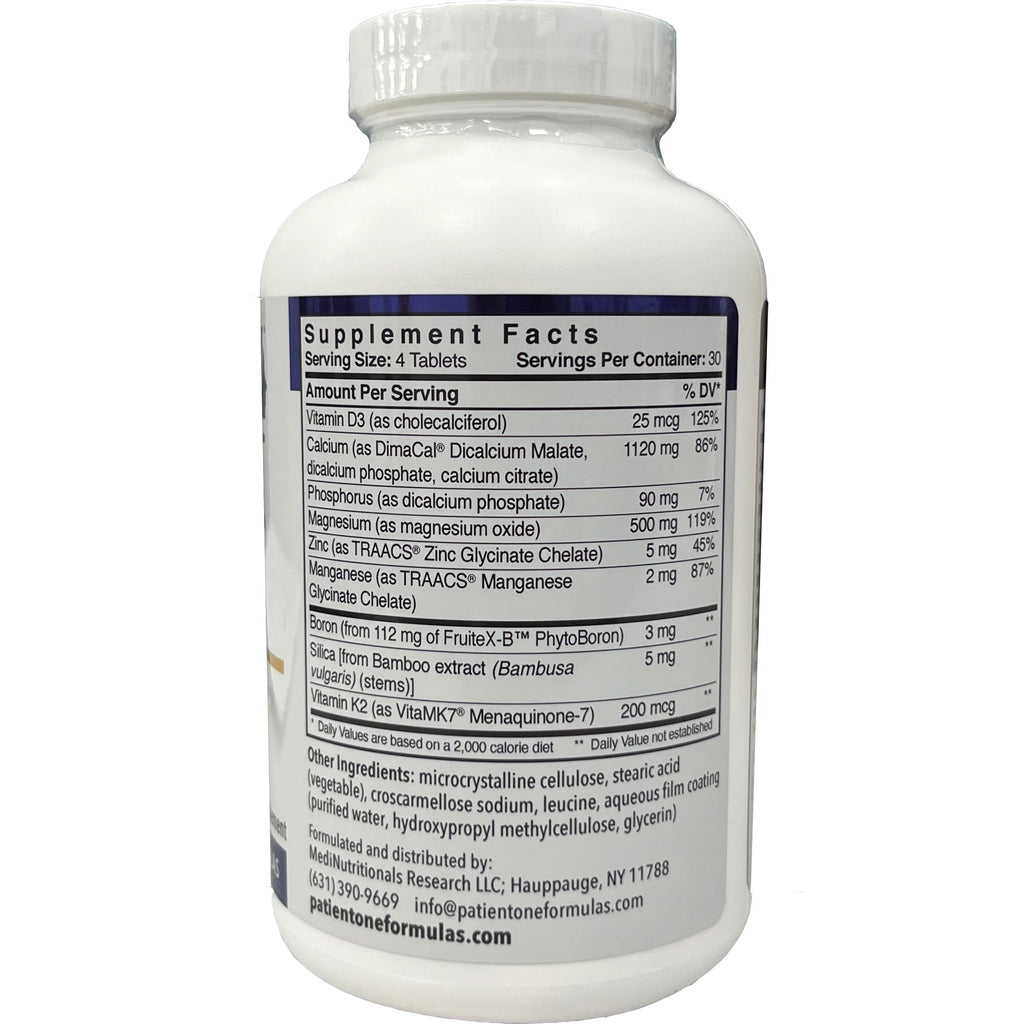 Patient One OsteoOne | Supplement to Support Bone Health and Calcium Absorption* | with Calcium, Vitamins D3 and K2 and More | 120 Tablets