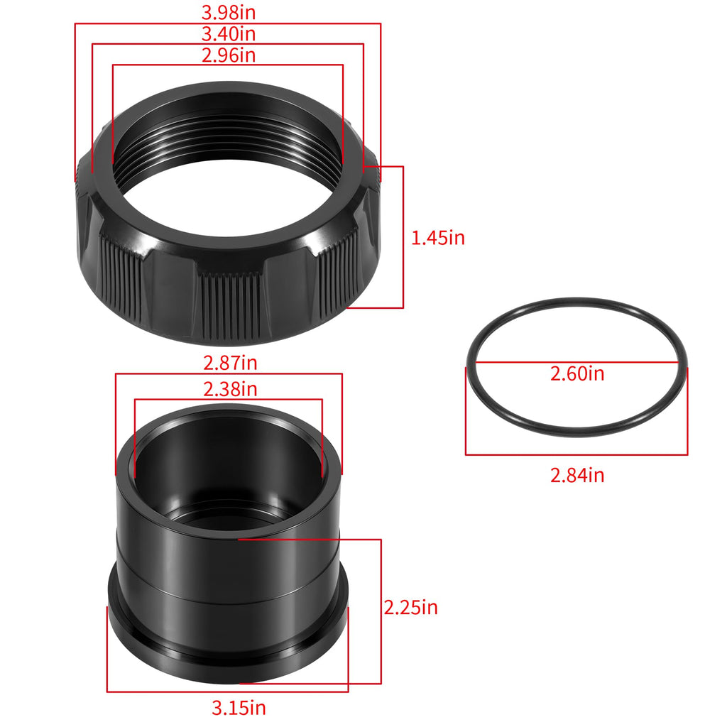 R0522900 Half Union Fitting with O-Ring Replacement Parts Fit for Zodiac Jandy Pro Series Cartridge Filters CL, CS, CV, DE, and for Jandy JXI Pool and Spa Heaters