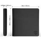 TCGUARD 12 Pockets Trading Card Zipper Binder for 720 Cards| Secure Side Loading Pockets | Trading Card Album Folder | Compatible with YuGiOh, MTG(Black 12)