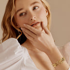 ENSKEFEN Gold Cuff Bracelets for Women Hammered Open Cuff Bangles Adjustable Gold Bracelets Irregular Bangle Bracelet