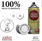 The Army Painter Color Primer, Matt White, 400ml, 13.5oz - Acrylic Spray Undercoat for Miniature Painting