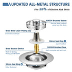 Kitchen Sink Drain Strainer 2 Pack, 304 Stainless Steel Pop Up Sink Stopper, Anti-Clogging Sink Drain Strainer for US Standard Kitchen Drain (Chrome)