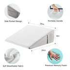 Bedluxe Wedge Pillow, 8 inch Bed Wedge Pillow, Elevated Body Pillow for Back Support, Acid Reflux, Leg, Neck Pain, Snoring, Triangle Pillow Wedge - Cooling Memory Foam Top, Dark Grey