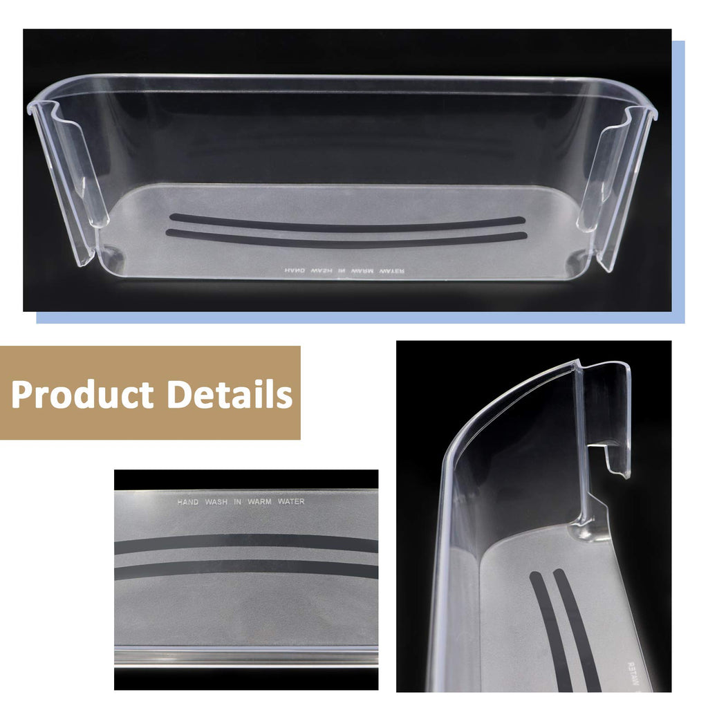 240323002 Refrigerator Door Bin Shelf Compatible with Frigidaire or Electrolux, Bottom 2 Shelves on Refrigerator Side, Clear, Double Unit, Replaces PS429725, AP2115742