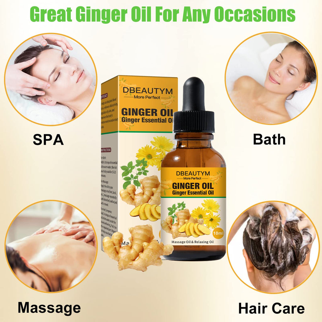 12 Pack Ginger Oil,Ginger Oil for Lymphatic Drainage,Pure Ginger Essential Oil,Relaxing Massage Oils for Massage Therapy,SPA Massage Oils,Sore Muscle Arnica Oil for Men and Women