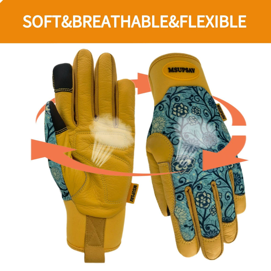 MSUPSAV Puncture Resistant Gardening Gloves,Garden Work Glove,Blue,Medium