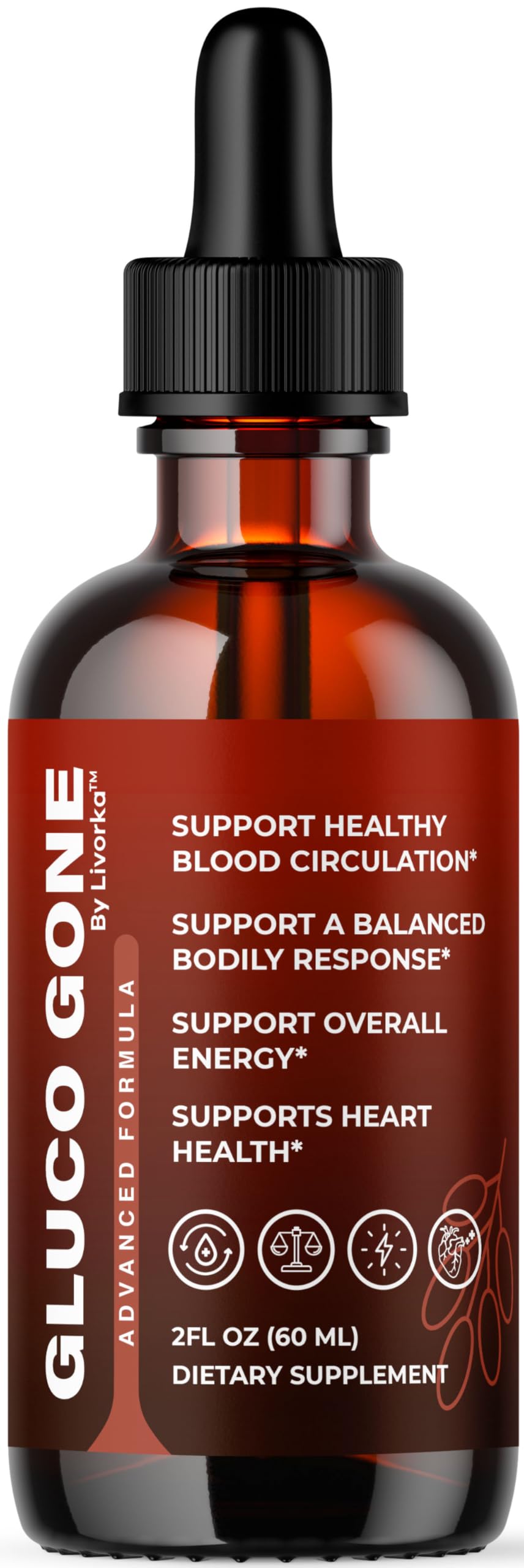 Gluco Gone Drops - Original Premium GlucoGone Liquid Drops All Natural Ingredients Support Advanced Formula for Overall Health & Wellness, Glucogone Organic Droppers, 1 Bottle for 1 Month