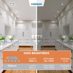VOLISUN 24 Pack 6 inch Recessed Lighting, 5CCT LED Recessed Light Black, 2700K-5000K Selectable, 13W Eqv 120W, 1080LM Dimmable Canless Wafer Downlight, LED Ceiling Light ETL Certificated
