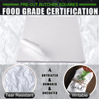 Sublimation White Butcher Paper Disposable Butcher Paper Sheets Square Meat Sheet Precut No Wax for Heat Press, Wrapping Meat, Art Project(100 Pieces,17 x 17 Inches)