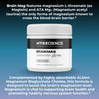 MYOXCIENCE Brain Mag | Magnesium L-Threonate Magtein & Magnesium Glycinate Powder (Unflavored) (60 Servings)