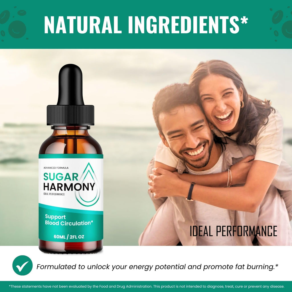 Sugar Harmony Drops, SugarHarmony Blood Formula Support Supplement Drops - Maximum Strength, All Natural Healthy Circulation, Stable Levels & Overall Health, Advanced Sugar Harmony Reviews (1 Pack)