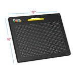 PicassoTiles 2-in-1 Magnetic Drawing Board Toy 12x10 inch Large Magnet Bead Tablet Pad with 2 Facings Alphabet STEM Free Style Educational Erasable & Reusable Learning Writing Playboard in Black PTB04