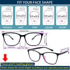 Distance Nearsighted Glasses for Women,Near Sighted Vision Driving Farsighted Eyeglasses,Oversized Nearsight See Far Away Sight Blue Light Computer Eye Glass,Fashion Cat-eye Farsighted TR90 Frame 2.0