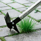 BARAYSTUS Weed Puller 61" Adjustable Long Handle, 2-in-1 Weed Rake & Crack Weeder with Detachable Head, Stainless Steel Weeding Tool for Lawn, Yard, Garden & Sidewalk Cracks, Weed Remover
