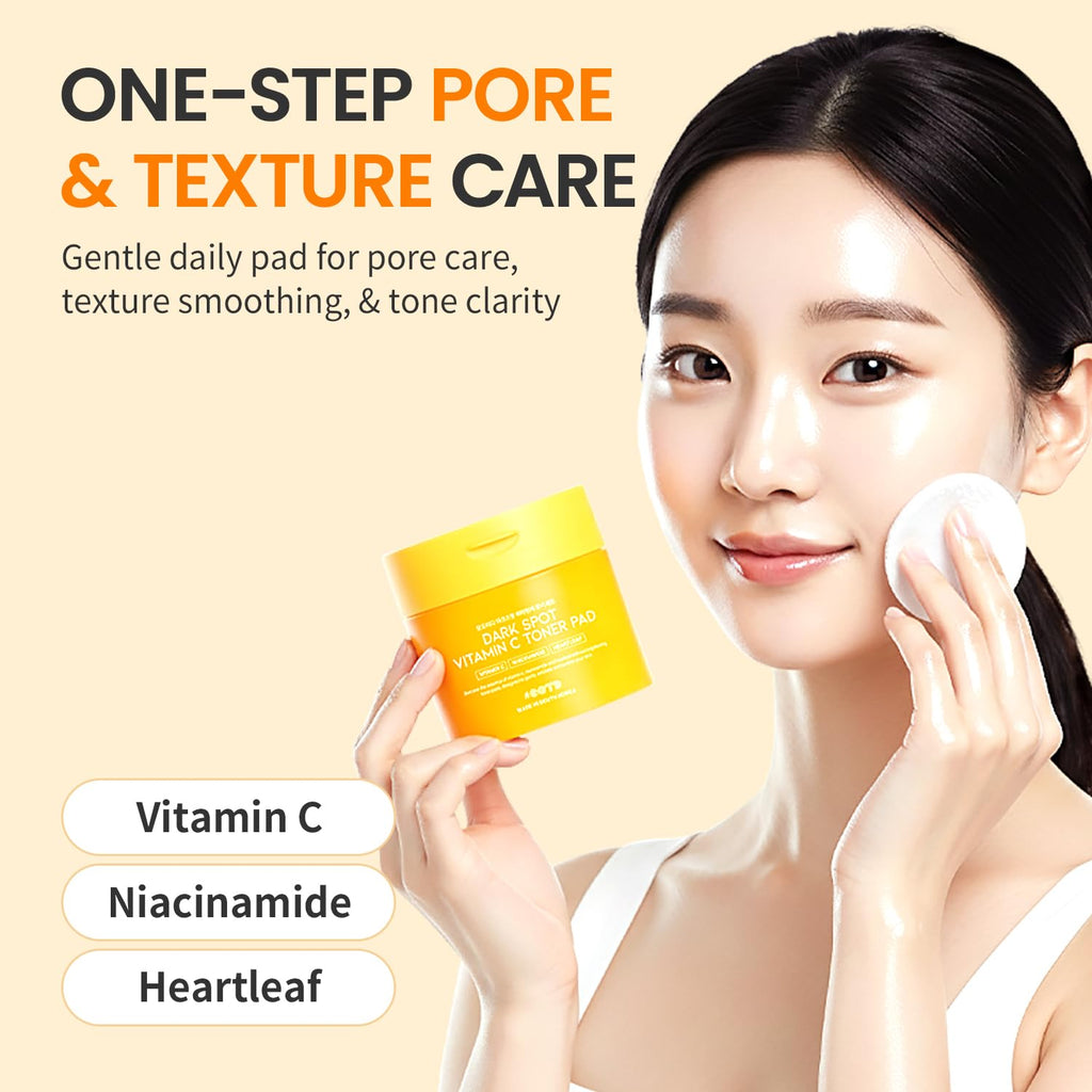 Boosting Toner Pads for Face Oily Skin Korean, #OOTD Vitamin C Niacinamide Heartleaf Hydrating Calming Redness, Vitamin C Toner Pad 70Pads 4.05oz 120ml