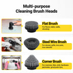 StarVal Electric Spin Scrubber, 3000 mAh Cordless Power Scrubber with 8 Replaceable Heads, Dual Speed Lightweight Handheld Scrubber for Cleaning Stove/Bowl/Sink/Corner/Tile/Grout (Black)
