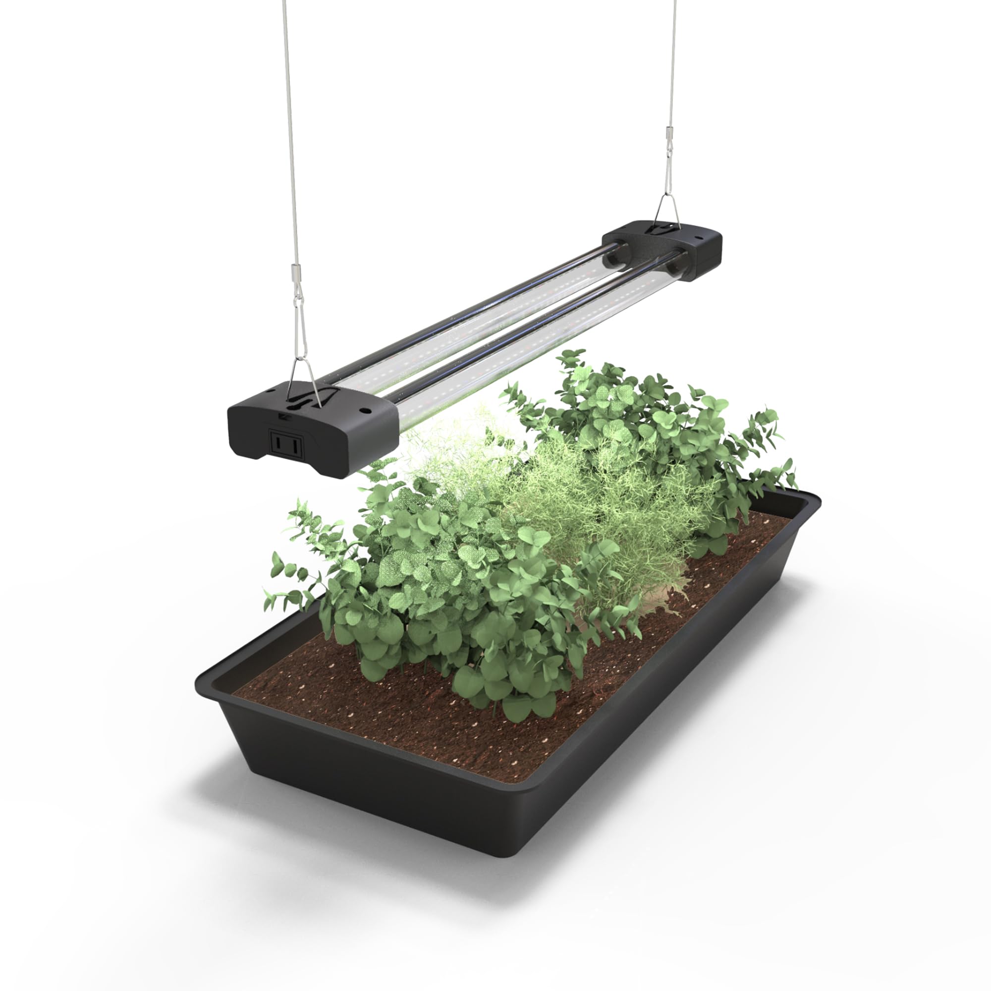 DYMOND BoostGro LED Seed Starter Grow Light Full Spectrum Linkable 5000k Daylight + 660nm Red + 450nm Blue Indoor Plant Lighting Fixture (2 FT, Black)