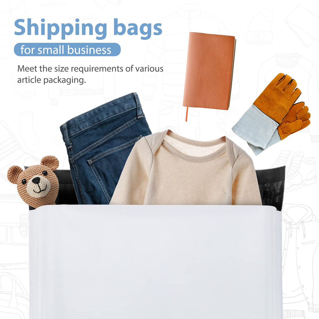 Metronic White Poly Mailers 14.5x19 100 Pack, Large Shipping bags Self-Seal Shipping Envelopes , Packaging Envelope for Small Business, Boutique, Clothing