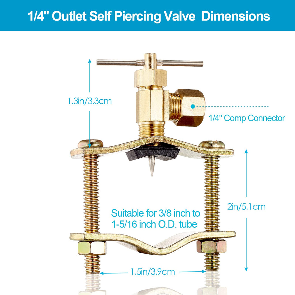 Ice Maker Water Line Kit - Food Grade Refrigerator/Fridge Water Line Kit,25FT 1/4In O.D.Water Line with Self Piercing Valve and Quick Fittings, for Adding a branch waterway to Refrigerator/Ice Maker