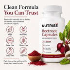 Onswildc Nutrise Beetroot Capsules，Vegan, Non-GMO, Gluten-Free, 90 Capsules