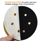 Aiyard 6-Inch 6-Hole Hook and Loop Sanding Discs 100-Grit, Random Orbital Sandpaper for Automotive and Woodworking, 100-Pack