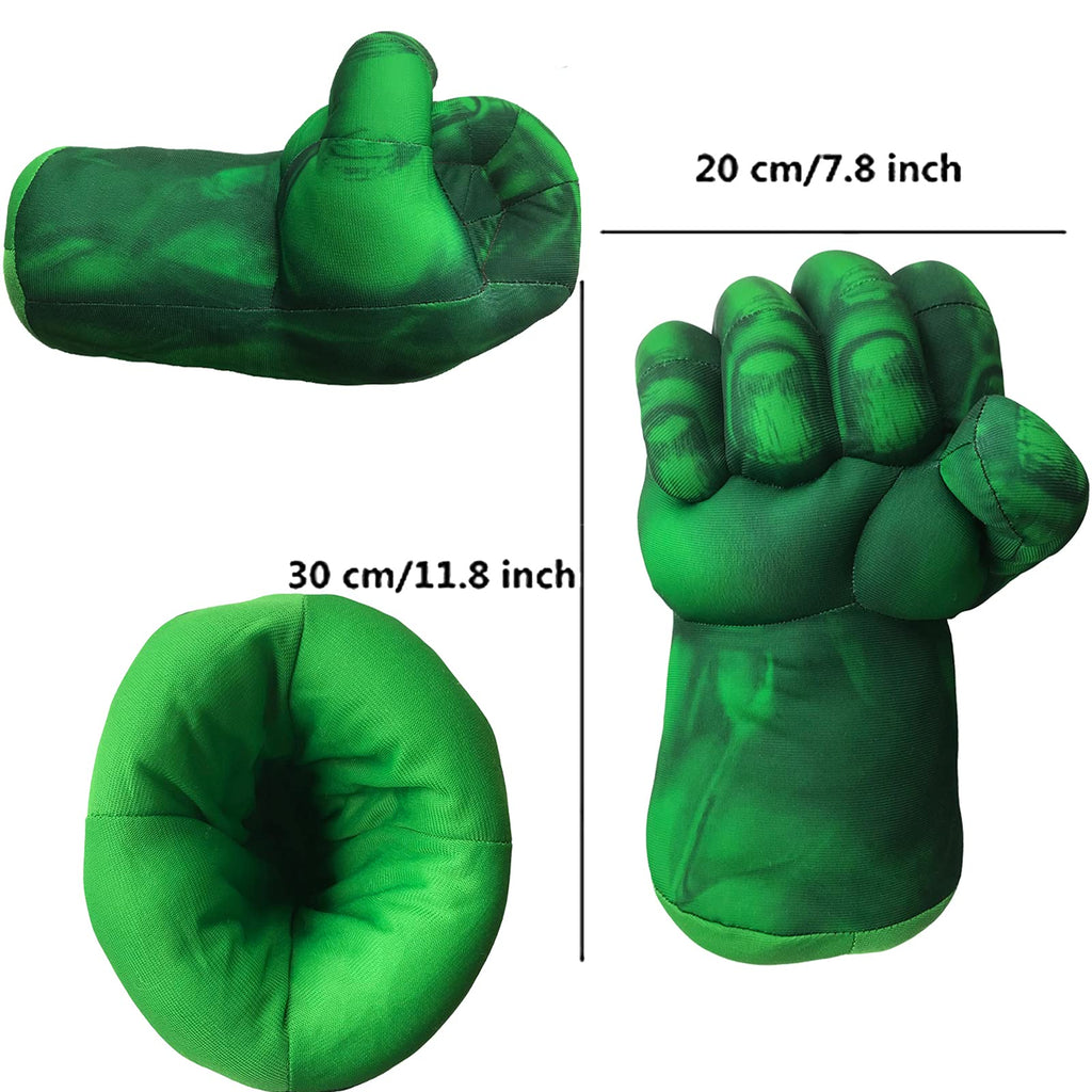 NuGeriAZ Superhero Hands for Kids Smash Punches Gloves Toy Children's Plush Boxing Glove Set Kids Cosplay Costumes for Boy Christmas Birthday Gift(Green A)