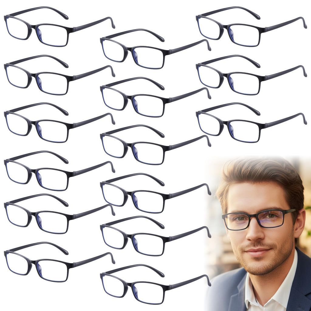 YBEATY 30 Packs Reading Glasses, 1.5x Magnification Adjustable Traditional Black Frames Reading Glasses Eyewear with Comfort Spring Loaded Hinge for Men Women Computer Reader All Day