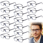 YBEATY 30 Packs Reading Glasses, 1.5x Magnification Adjustable Traditional Black Frames Reading Glasses Eyewear with Comfort Spring Loaded Hinge for Men Women Computer Reader All Day