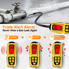 Natural Gas Leak Inspection Tool - Handheld Combustible Gas Sniffer with 11-Inch Gooseneck Propane Leak Tester with 3-Mode Indication, Gas Sniffer for Methane, Propane, LPG