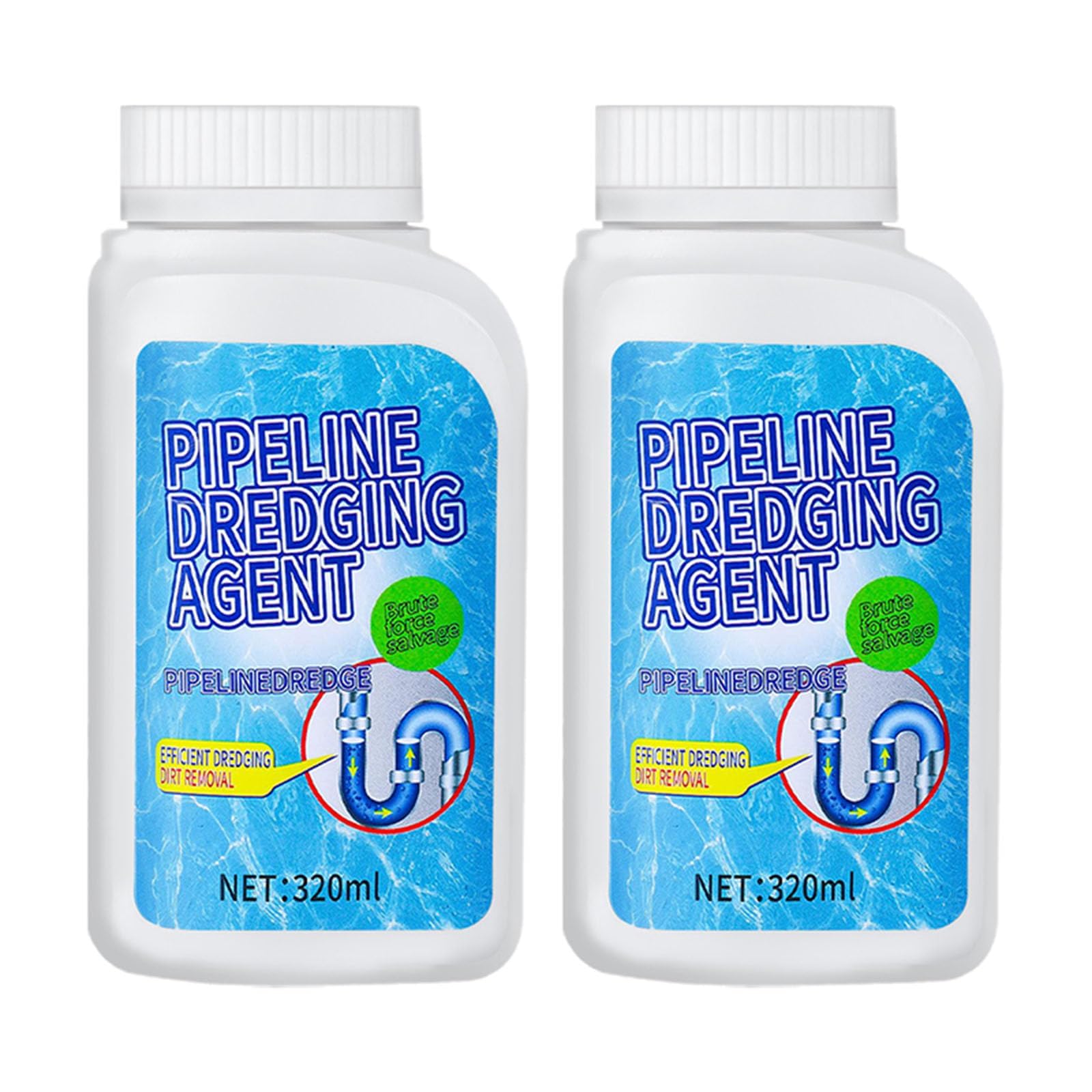 Liapu 2pcs Drain Clog Remover, Pipeline Dredging Agent, Powerful Quick Cleaning Drain Toilet Cleaner Tool, Unclog Toilet Clog And Kitchen Sink Pipe Unblocker Powder