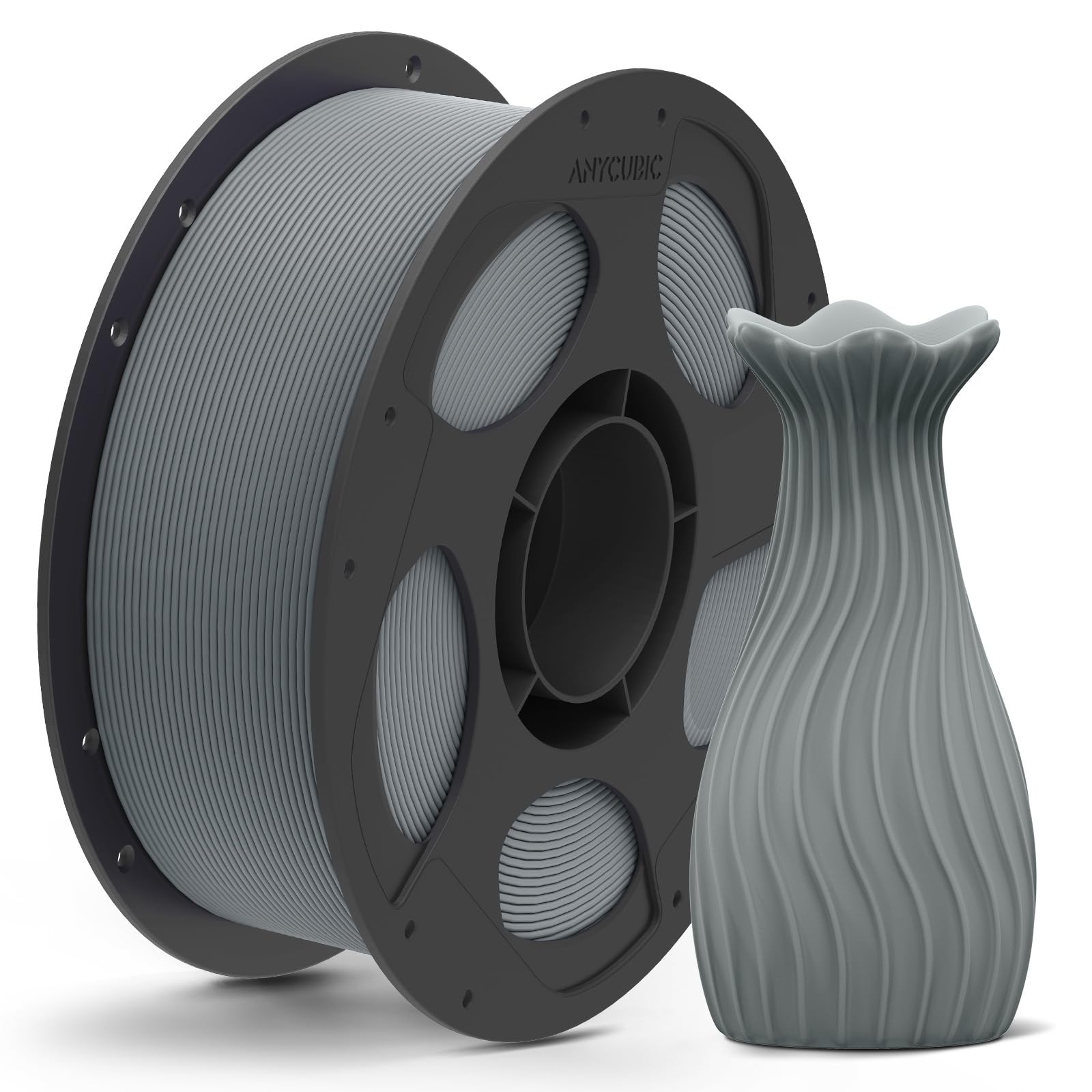ANYCUBIC Matte PLA Filament 1.75mm, 3D Printing PLA Filament 1.75mm Dimensional Accuracy +/- 0.02mm, 1KG Spool (2.2 lbs), Matte Grey