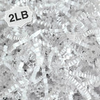 Corlcol 2LB Crinkle paper Shred Paper Filler For Gift Box Basket Bags On Holiday(White).