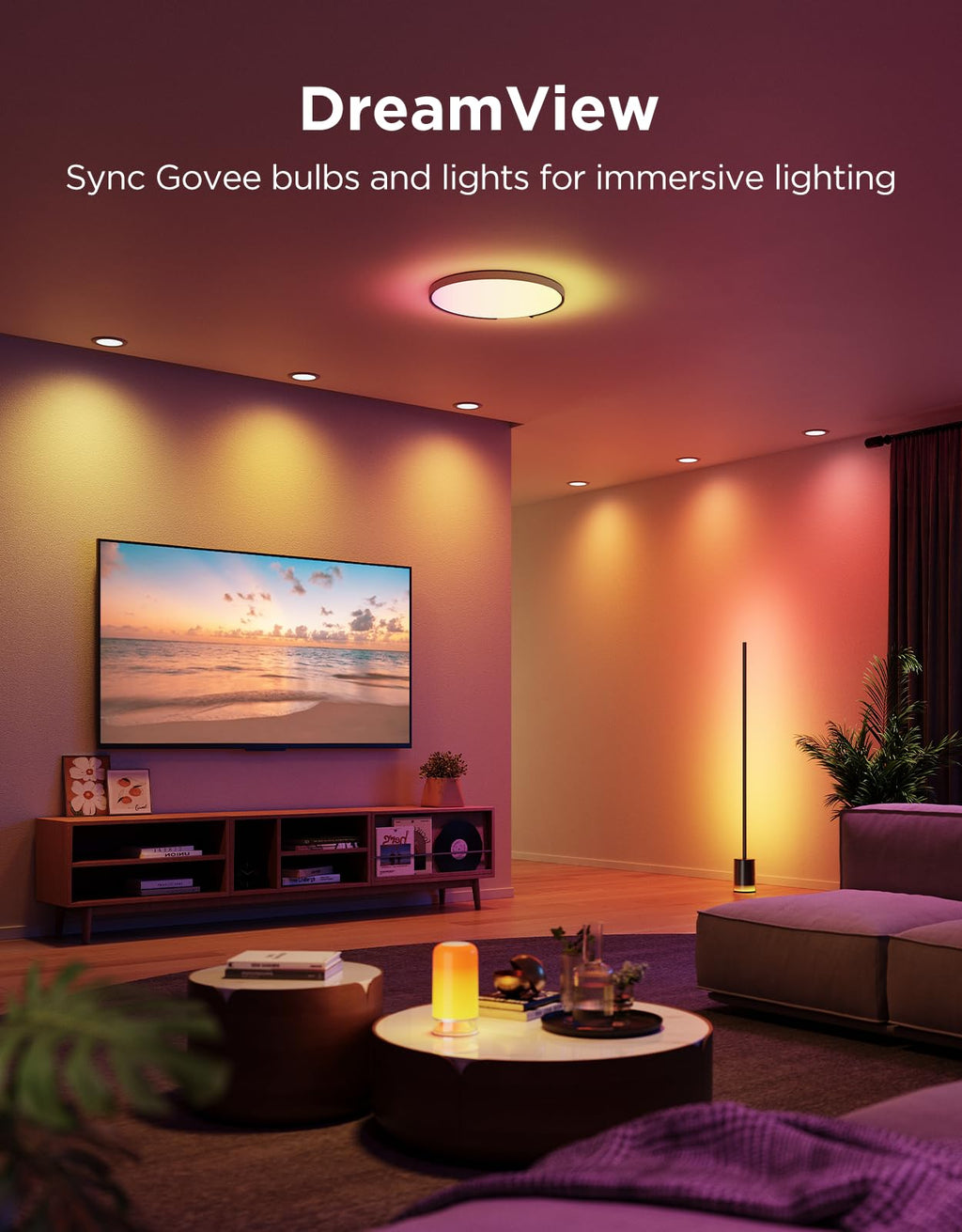Govee BR30 Smart Light Bulbs, LED Light Bulb Works with Matter, Alexa and Google Assistant, RGBWW Color Changing Flood Light Bulbs, 850 LM, Recessed Can Light Bulb for Bedroom, Living Room, 4 Pack