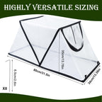 2Pack Garden Row Accelerator Plants Cover, Foldable Raised Garden Bed Cover with Zipper Door Waterproof Small Greenhouse Plant Cage Guard Protector for Vegetable Flower Fruits from Animals,31×13×14In