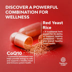 Red Yeast Rice with CoQ10 Supplement - Advanced Healthy Heart & Healthy Cholesterol Levels Formula for Men & Women - Extra Strength Capsule with Red Yeast Rice 1200 mg Capsules with CoQ10-240 Count